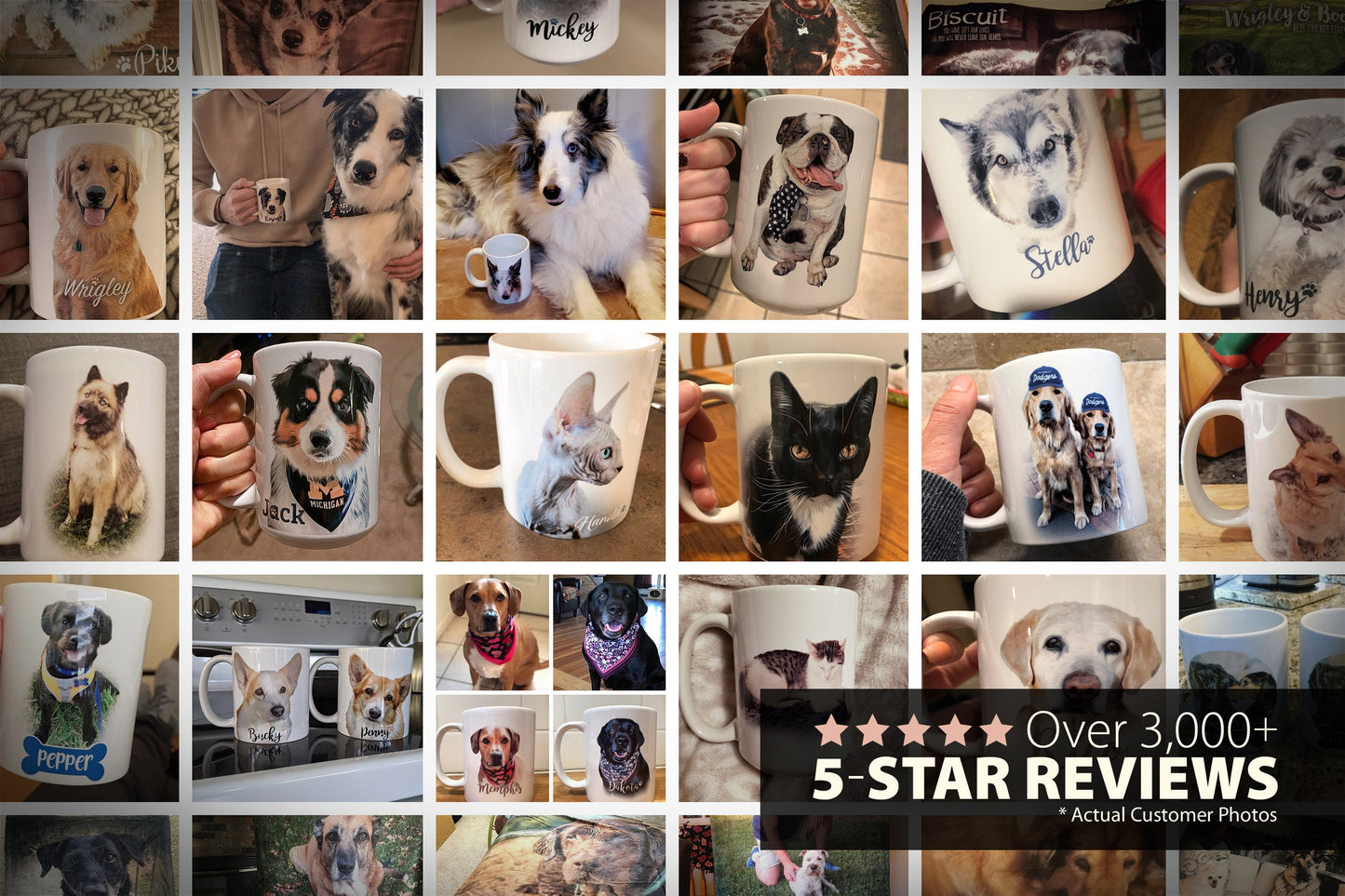 Custom Pet Photo Coffee Mug (with Painted Effect)