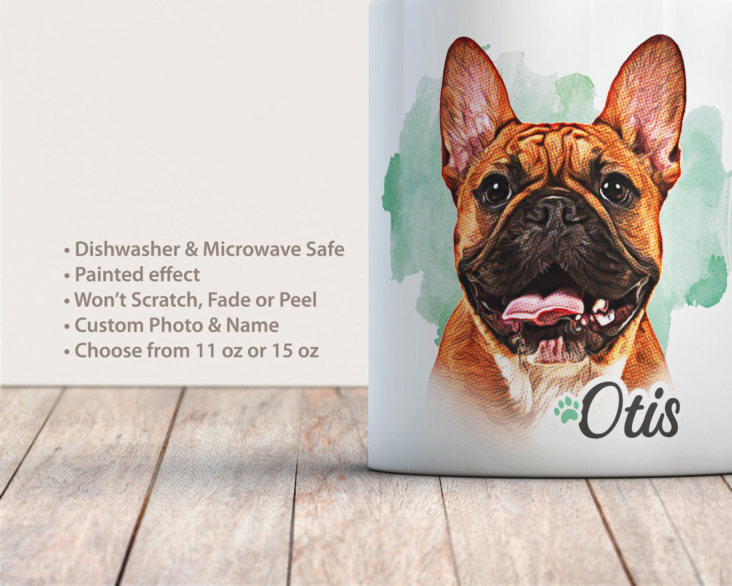 Custom Pet Photo Coffee Mug (with Painted Effect)