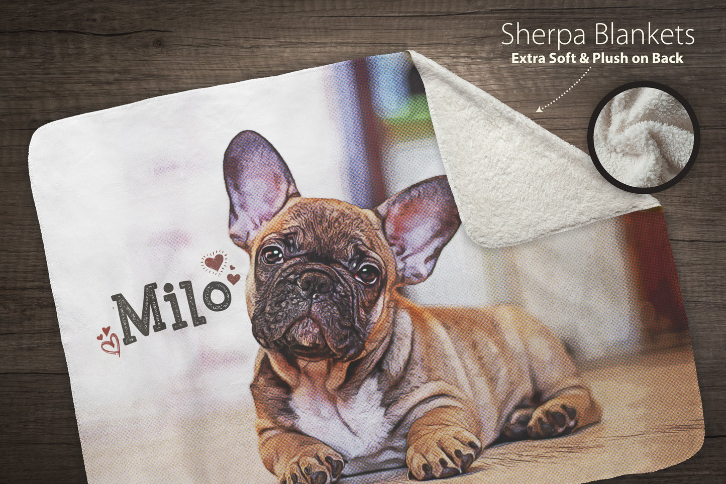 Custom Pet Photo Blanket (with Painted Effect)