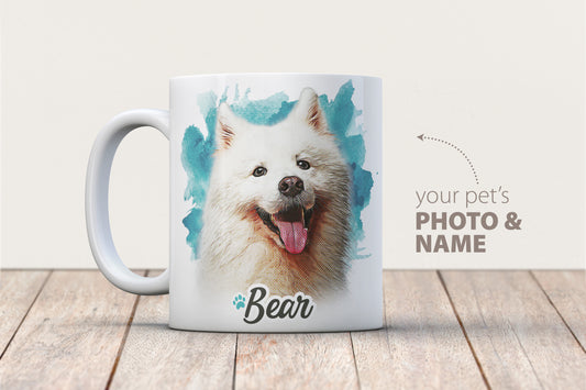 Custom Pet Photo Coffee Mug (with Painted Effect)