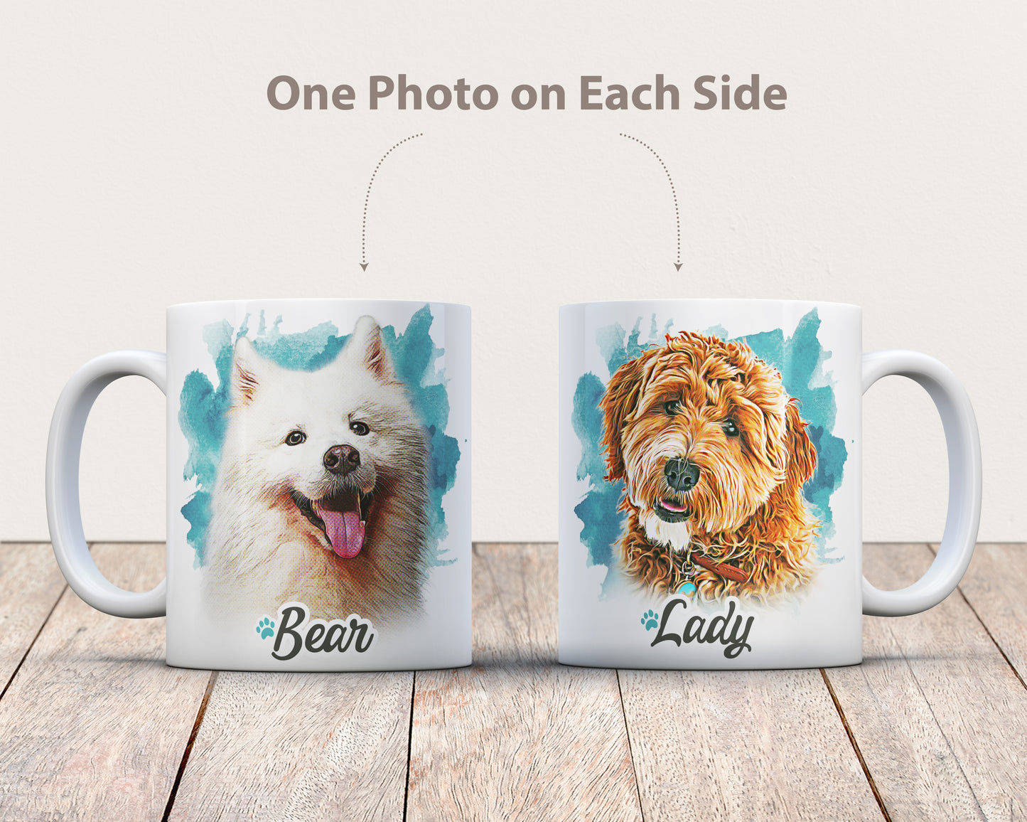 Custom Pet Photo Coffee Mug (with Painted Effect)