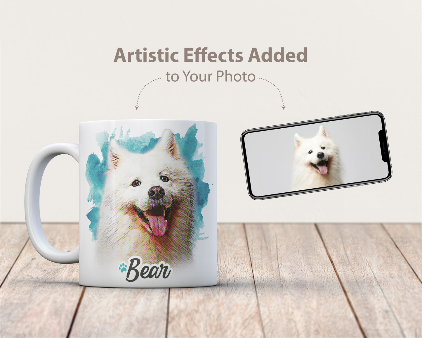 Custom Pet Photo Coffee Mug (with Painted Effect)