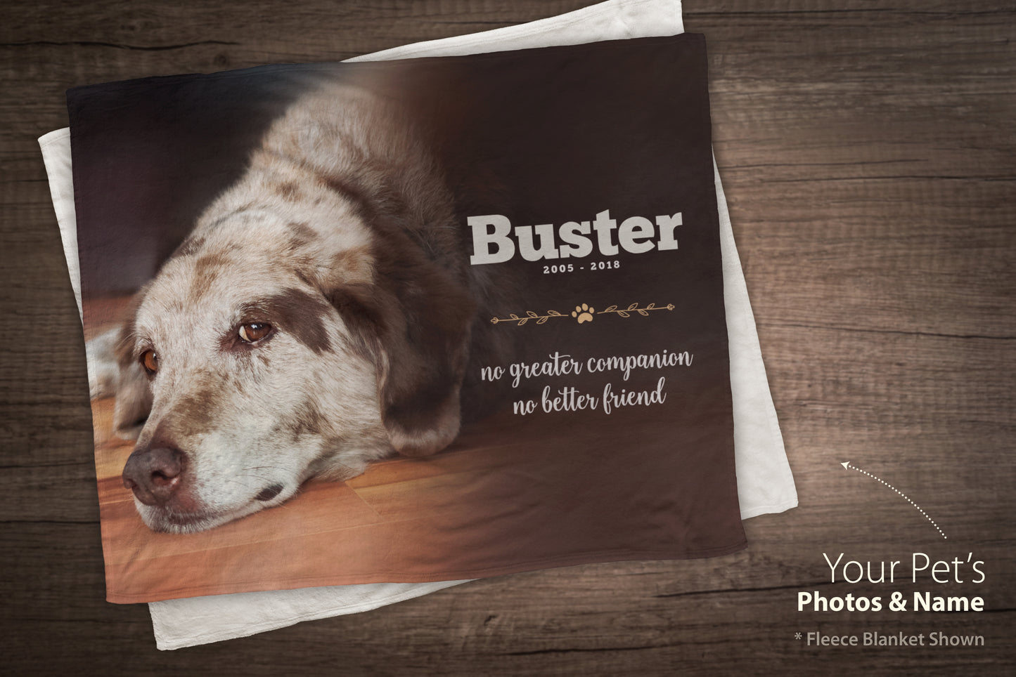 Custom Pet Photo Blanket (No Greater Companion...)