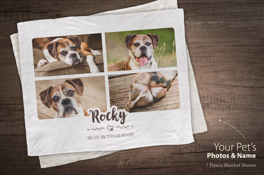 Custom Pet Photo Collage Blanket (4 Photos)