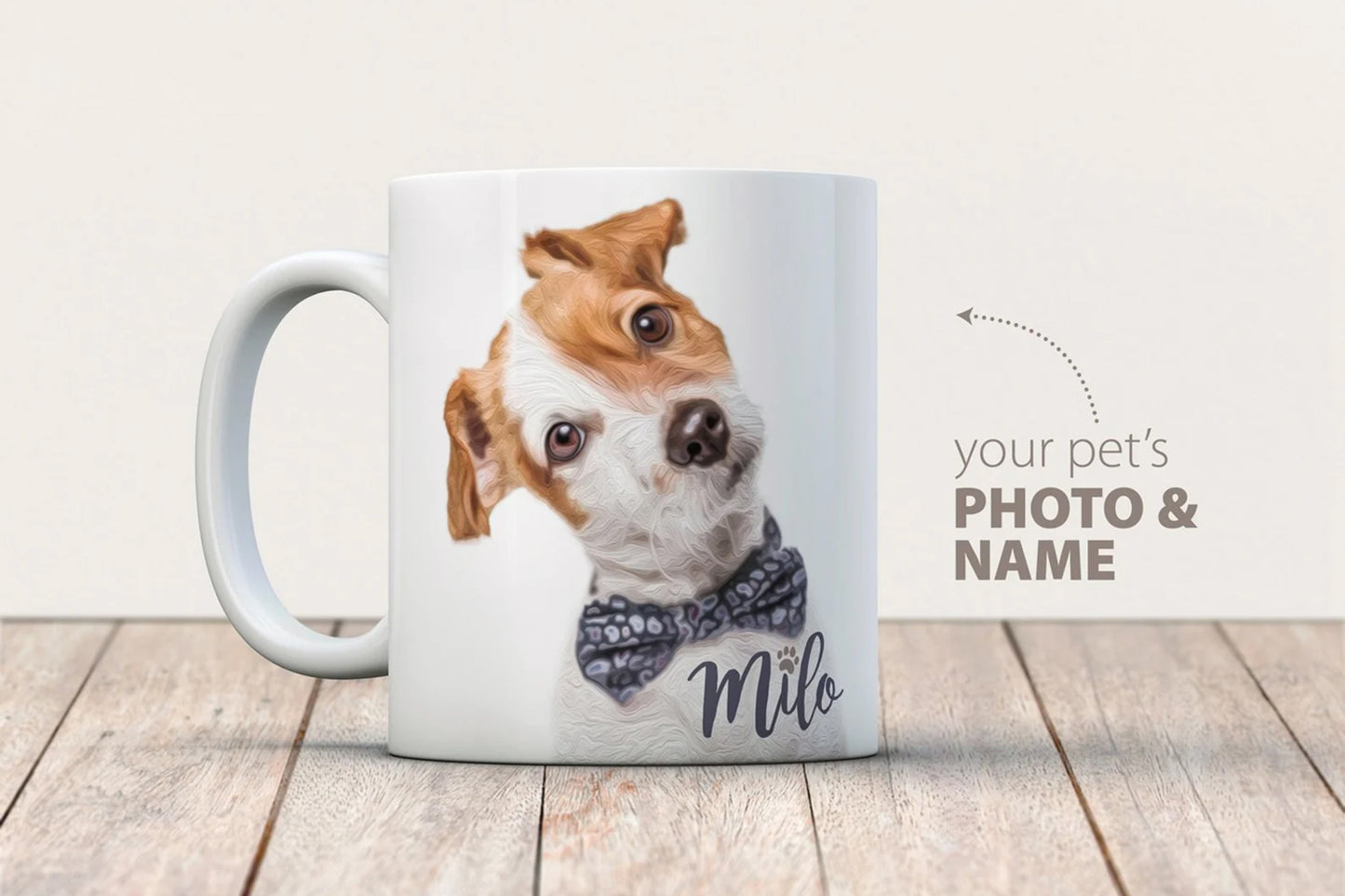 Custom Pet Photo Coffee Mug (with Painted Effect)