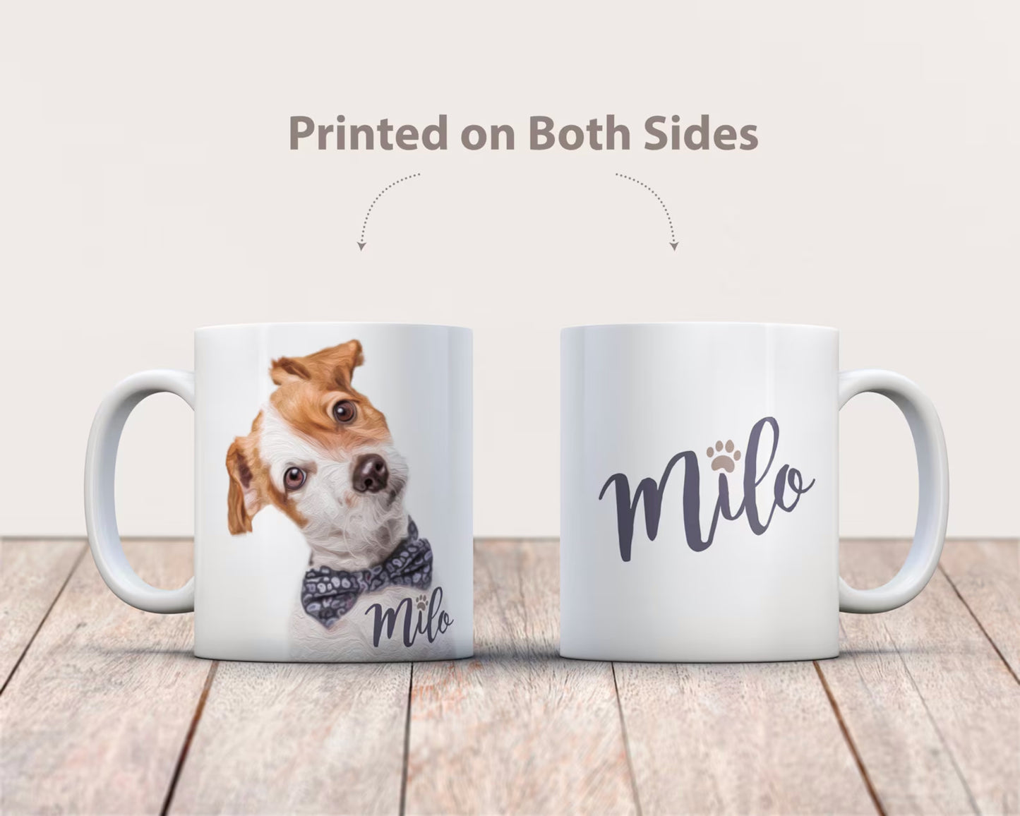 Custom Pet Photo Coffee Mug (with Painted Effect)