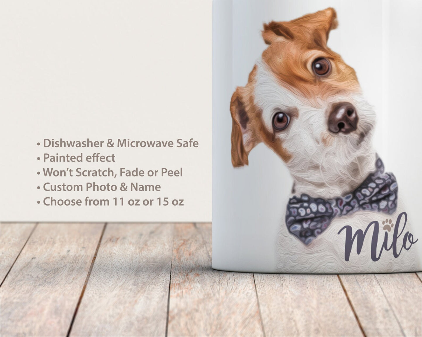 Custom Pet Photo Coffee Mug (with Painted Effect)