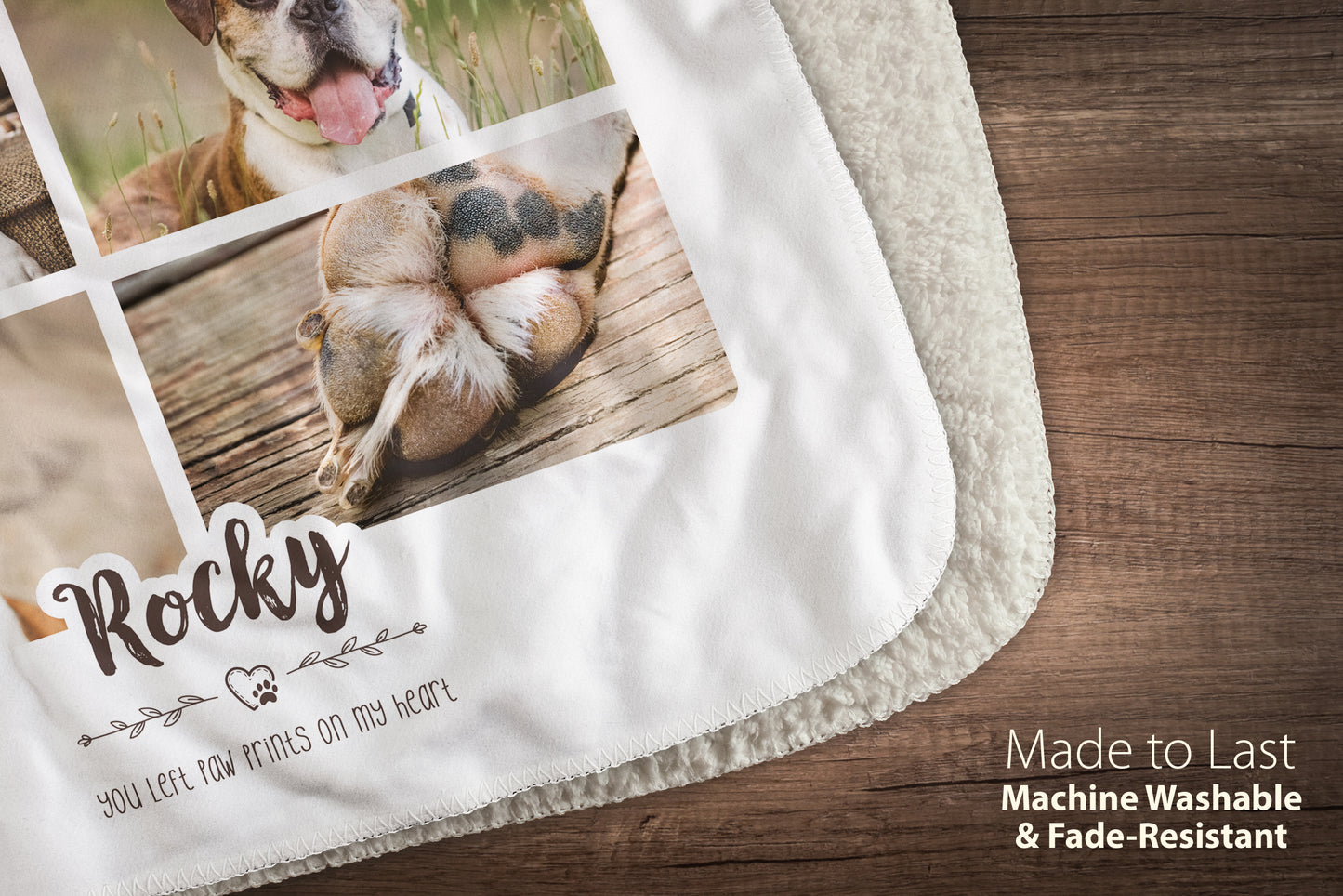 Custom Pet Photo Collage Blanket (4 Photos)