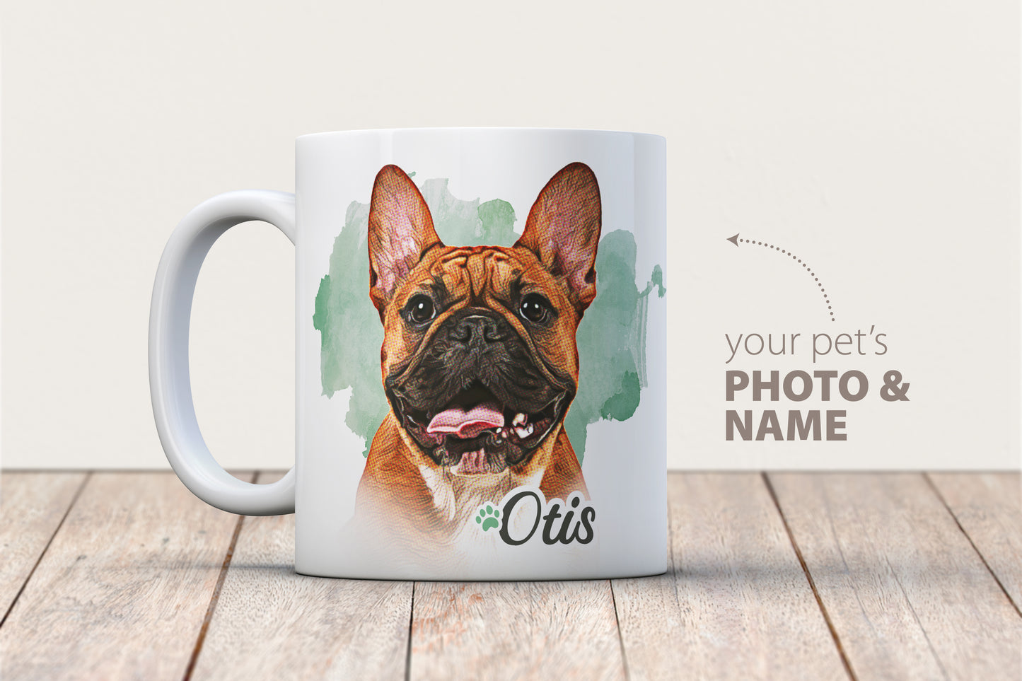 Custom Pet Photo Coffee Mug (with Painted Effect)