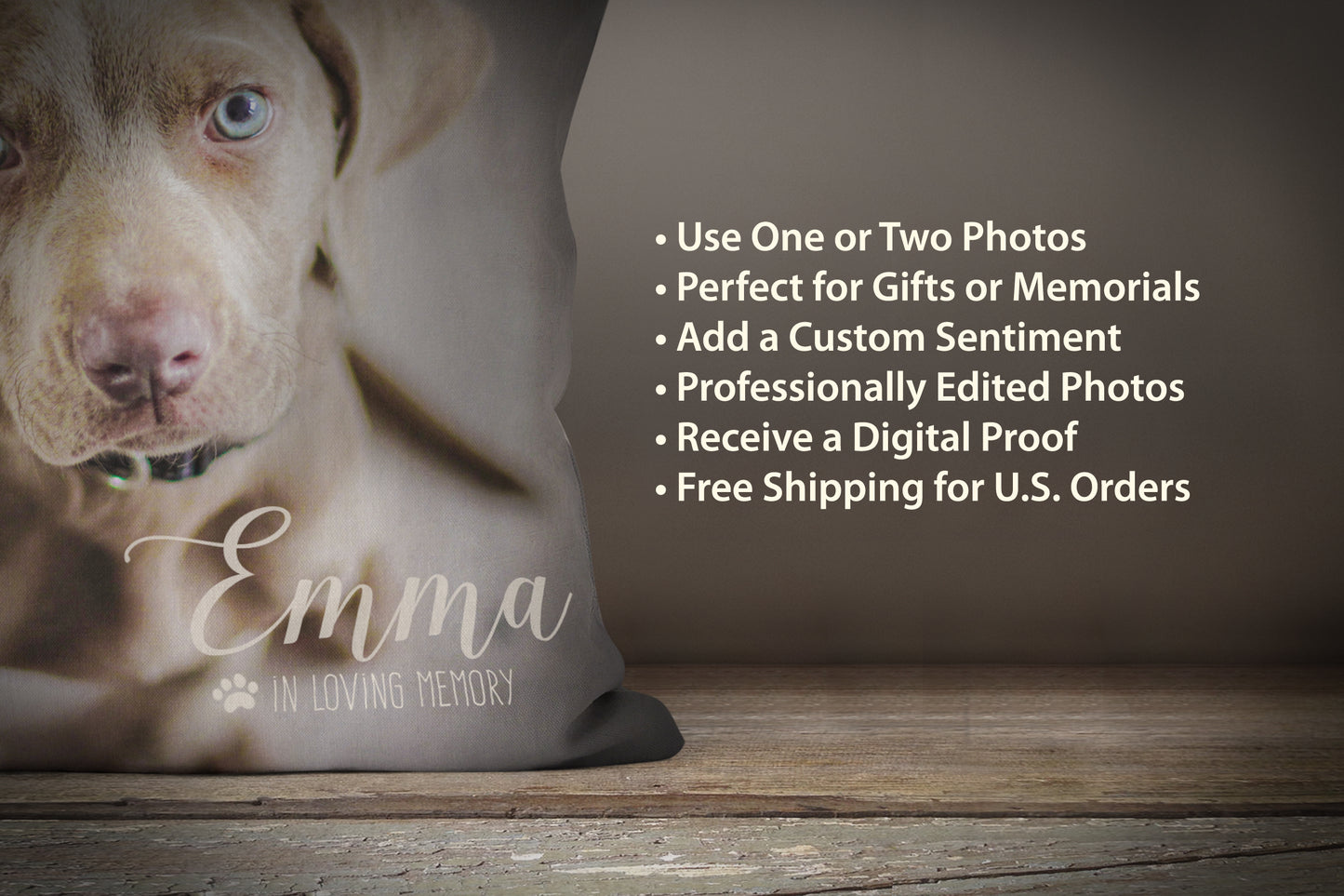 Custom Pet Photo Pillow - (In Loving Memory)