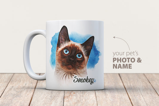 Custom Pet Photo Coffee Mug (with Painted Effect)