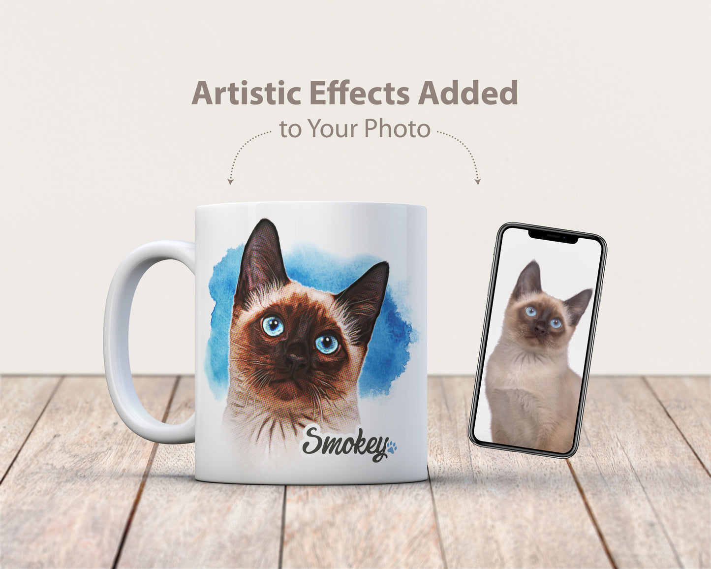 Custom Pet Photo Coffee Mug (with Painted Effect)