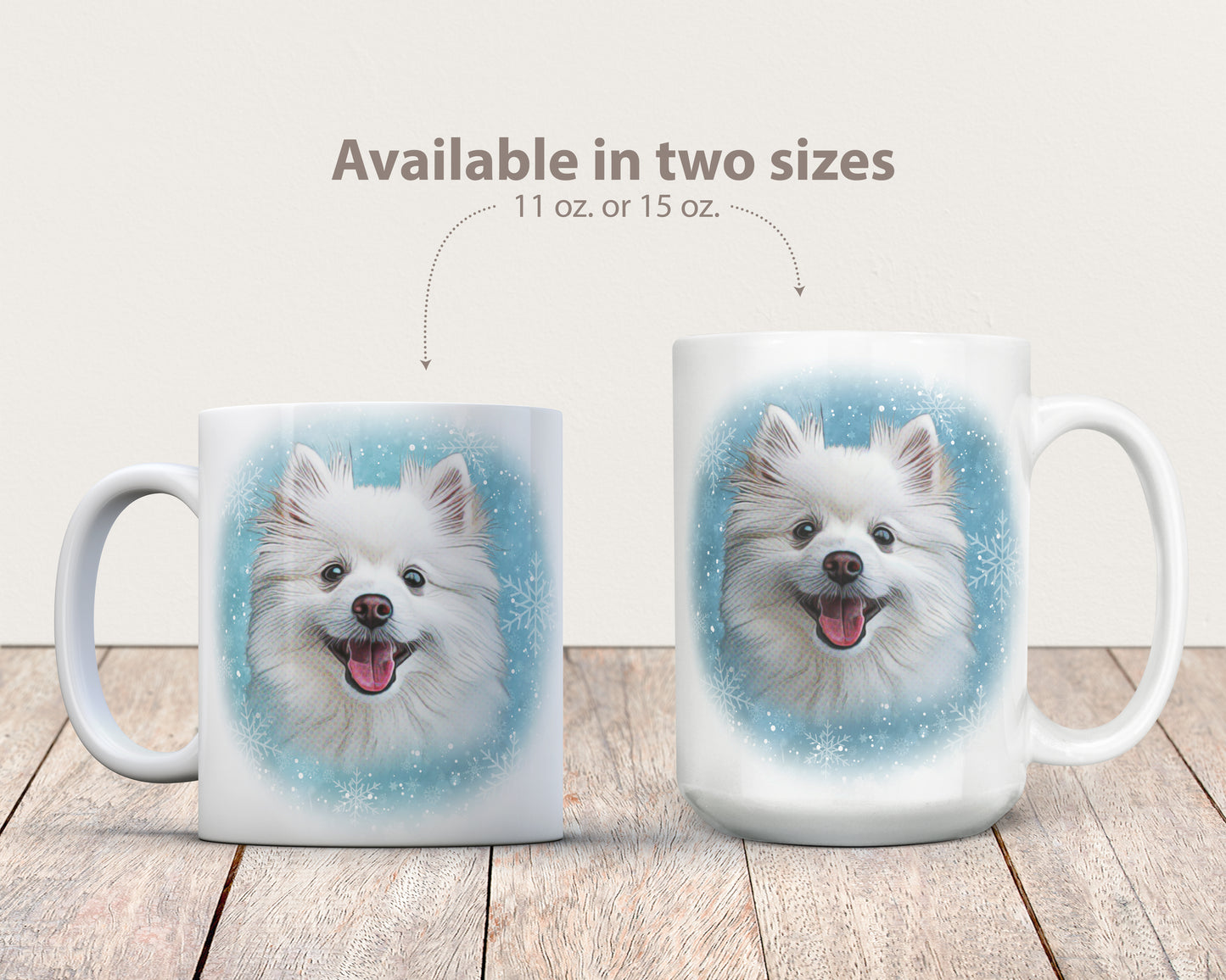 Custom Pet Photo Coffee Mug (Snowflakes)