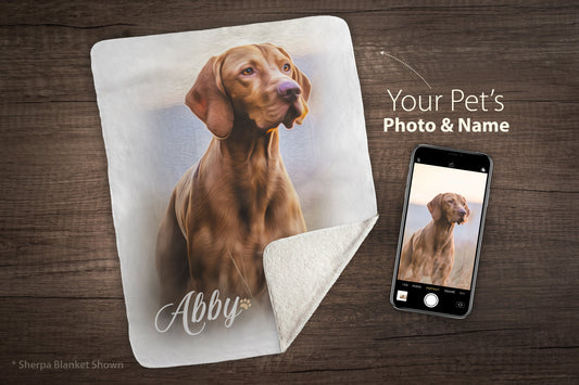 Custom Pet Photo Blanket (with Painted Effect)