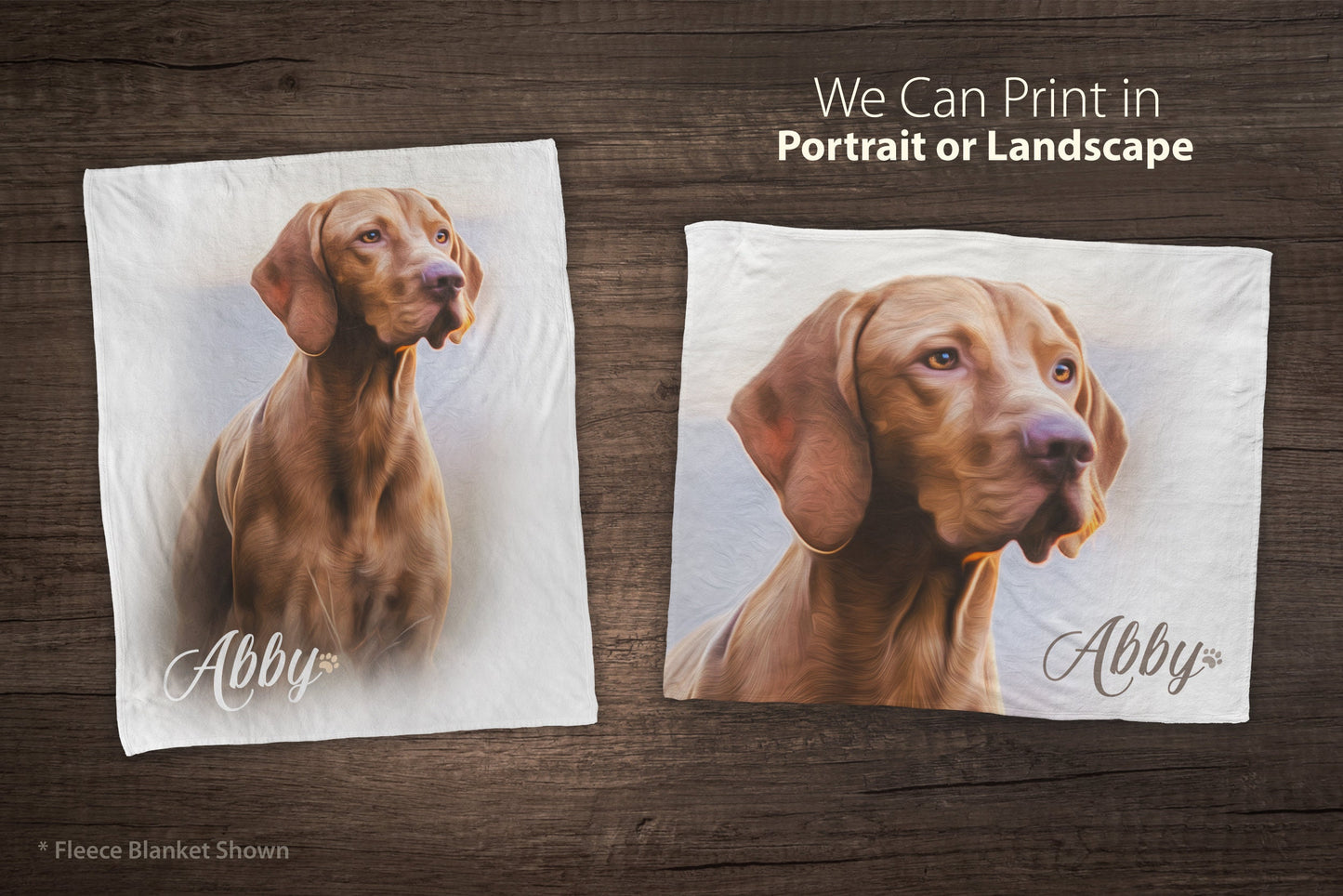 Custom Pet Photo Blanket (with Painted Effect)